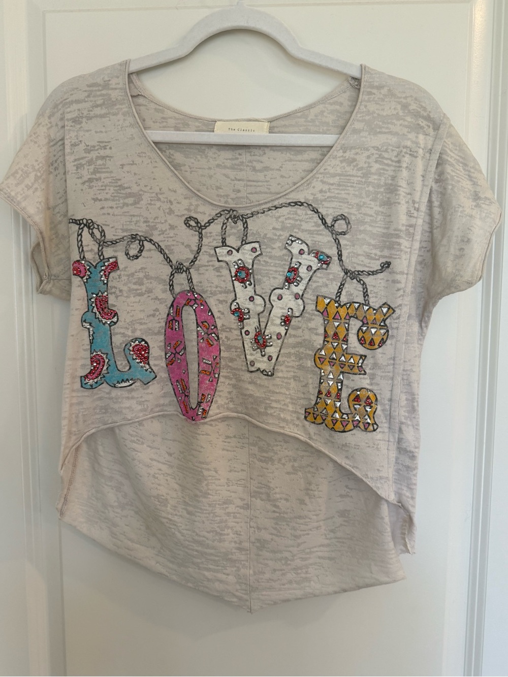 The Classic Western Burnout Sparkle 'LOVE' Graphic Tee